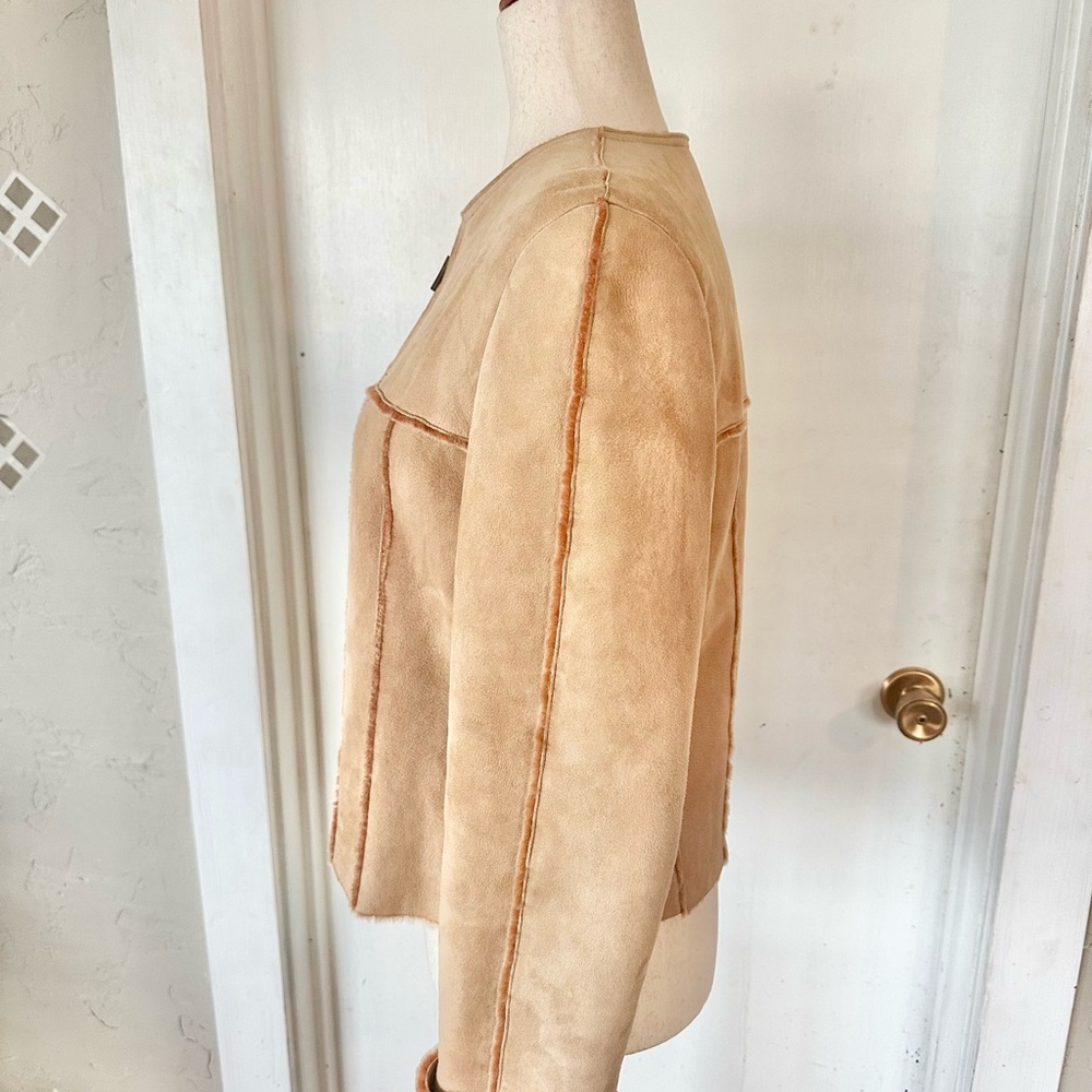 Carlisle Vintage Genuine 100% Shearling Wool Tan Coat Size 6 Womens - Picture 4 of 7